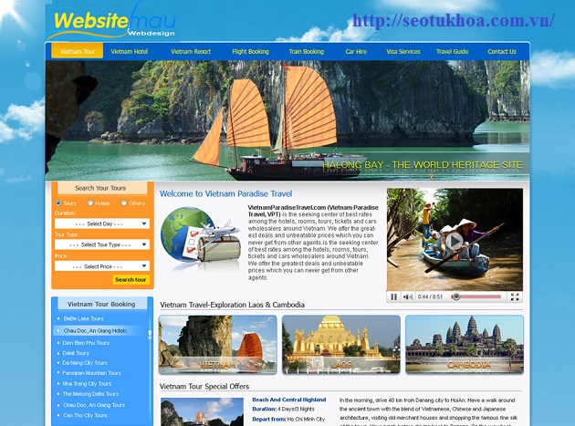 Thiết kế website về du lịch, SEo từ khóa, Quản trị website
